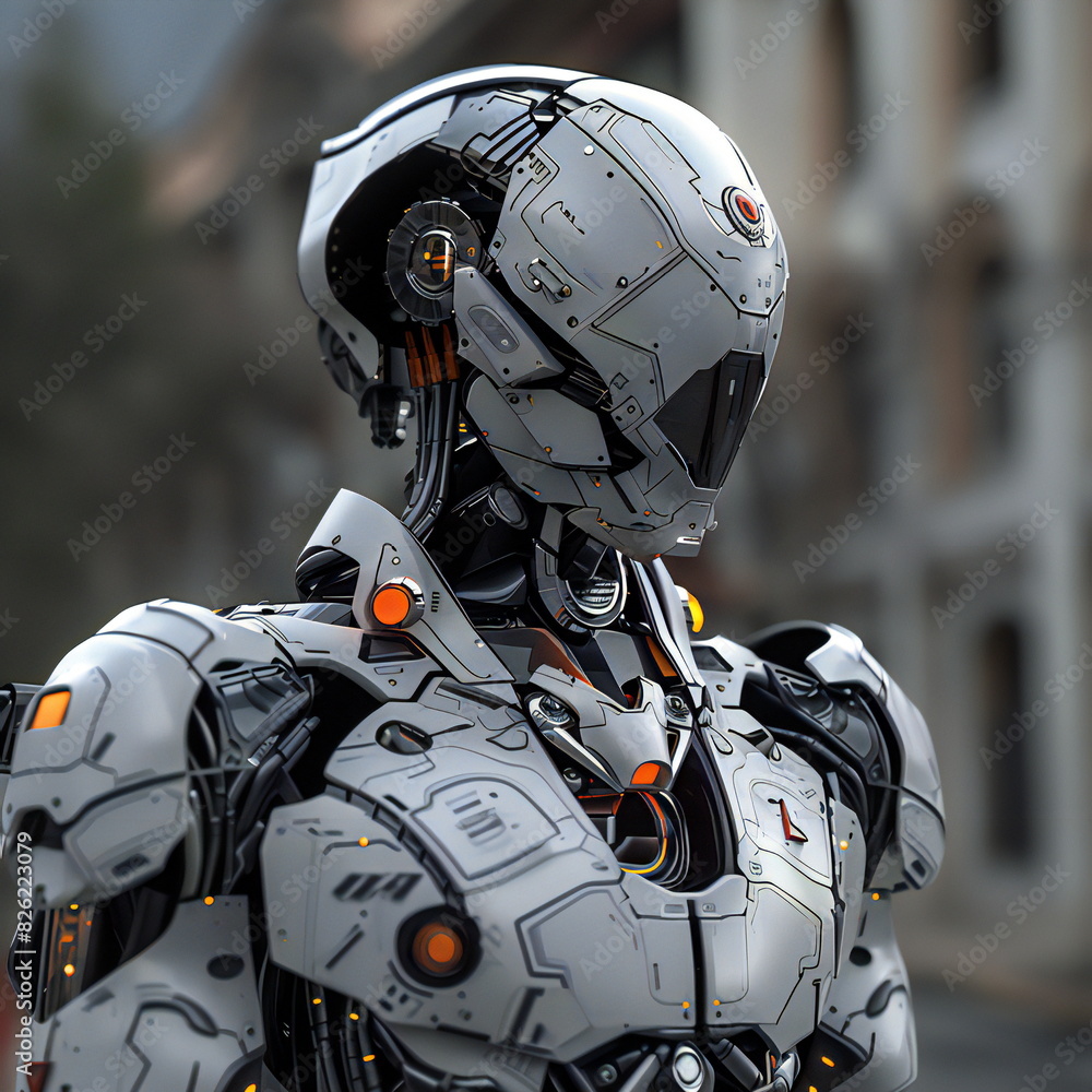 Model of a robot in the future. Model of a robot in the future.