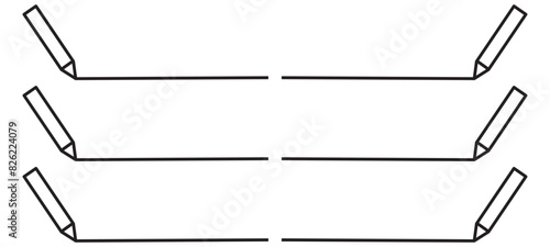 One continuous line of pen writing on a sheet. Vector illustration.