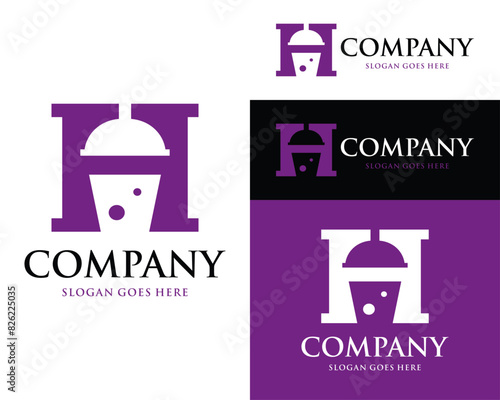 simple letter h boba logo