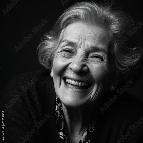 portrait of a senior person, elderly woman smiling © Alessandro