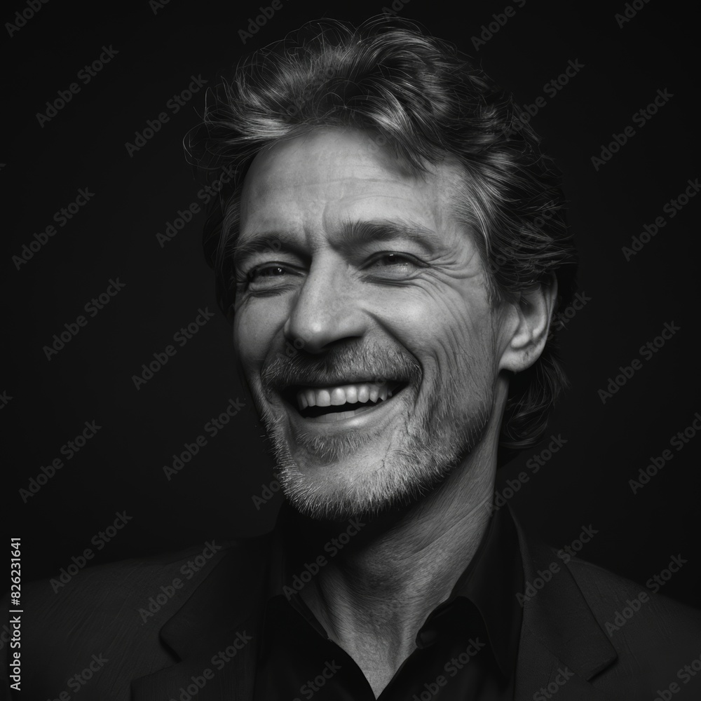 portrait of a handsome man, businessman laughing, middle age person portrait of a handsome man, businessman laughing, middle age person