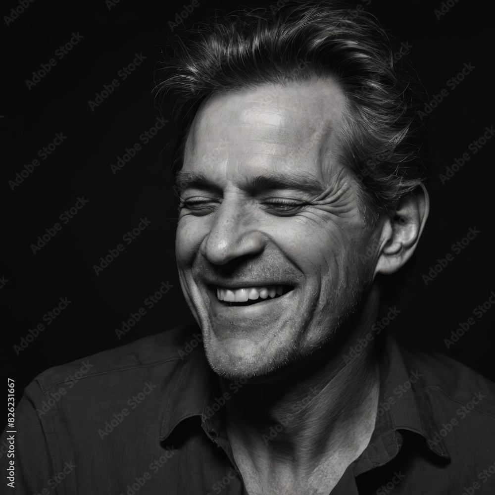 portrait of a handsome man, businessman laughing, middle age person portrait of a handsome man, businessman laughing, middle age person