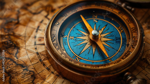 A map with blue and gold hues, representing organizational goals, objectives, and the quest for true north.