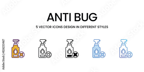 Anti Bug icons vector set stock illustration.