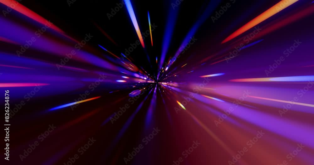 Abstract geometric background of radial lines. Dataflow tunnel. warp or hyperspace motion. Movement effect