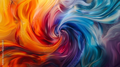 Abstract swirls of vibrant colors blending harmoniously, creating a captivating and dynamic background.