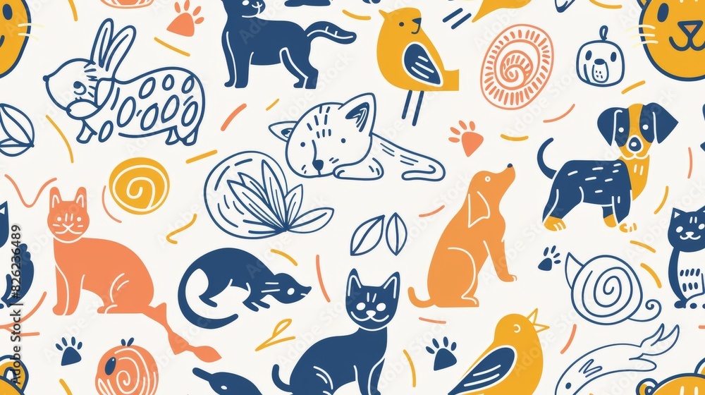 Fototapeta premium Vector illustration collection of cute dog