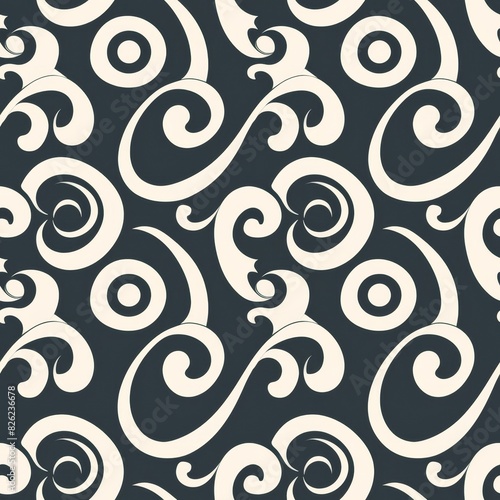 Elegant Swirling Vines Pattern on Dark Background for Stylish Design