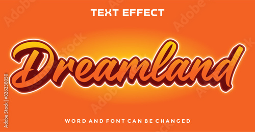 Dreamland editable text effect