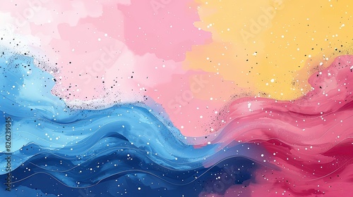 Colorful Fluid Abstract Background with Gradient Waves