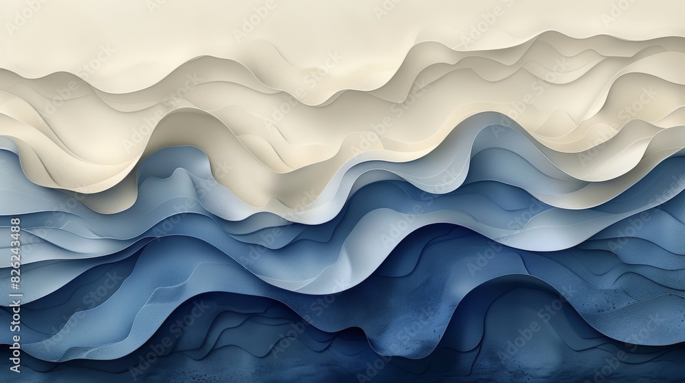 Fototapeta premium Colorful Wavy Abstract Background with Water Droplets