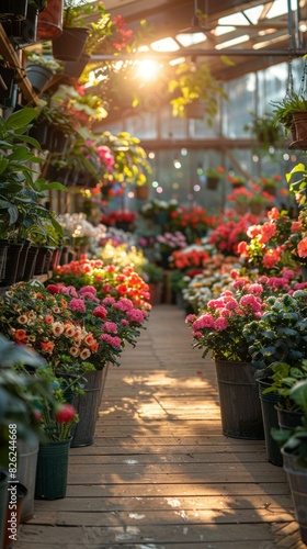 Blurred Background of a Garden Center Interior