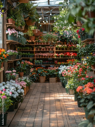 Blurred Background of a Garden Center Interior