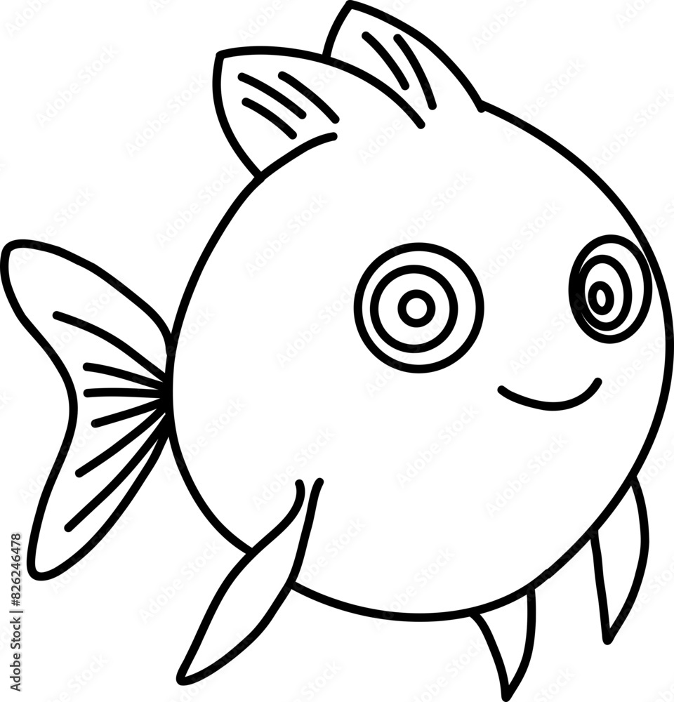 Hand drawn fish. Outline Hand drawn fish. Outline