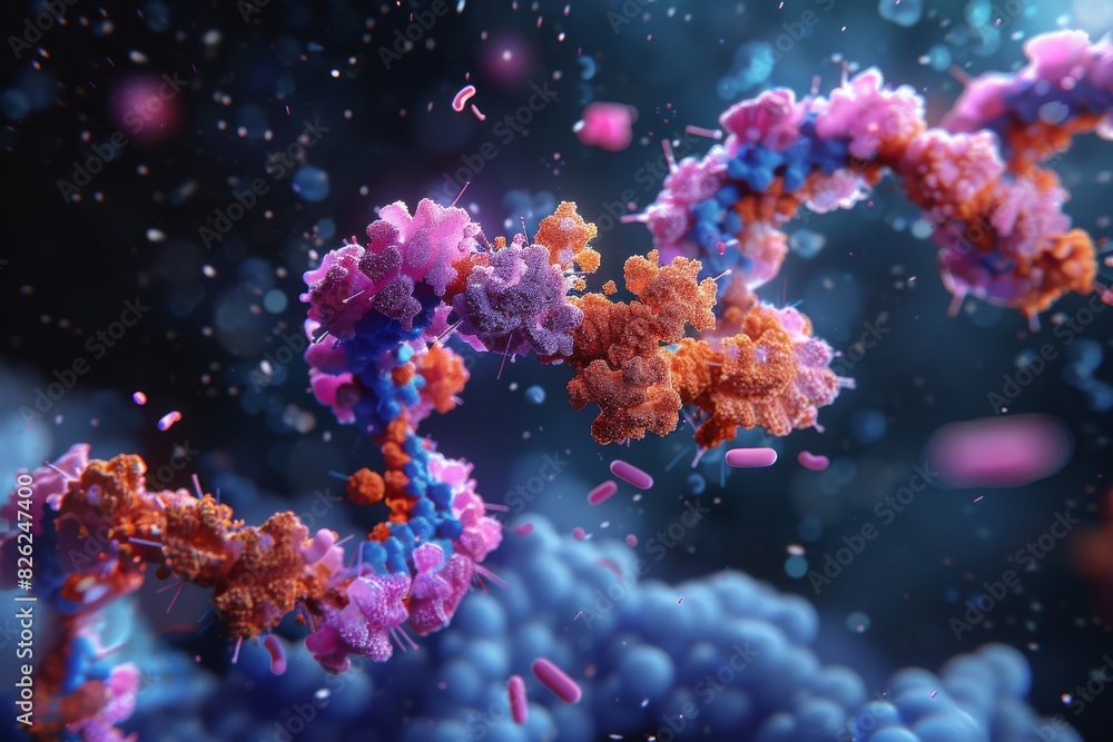 Vibrant molecular collision representing the dynamic interactions within genetic research Vibrant molecular collision representing the dynamic interactions within genetic research