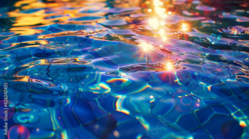 glare of light on the water in the pool close-up photo