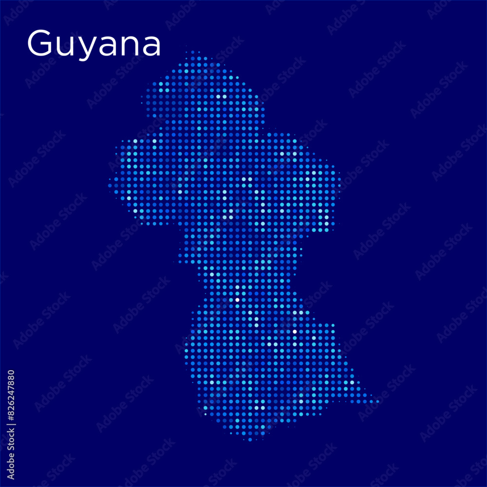Obraz premium guyana map with blue bg