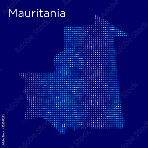 mauritania map with blue bg