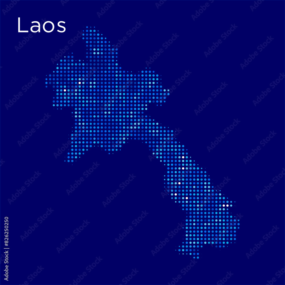 Obraz premium laos map with blue bg
