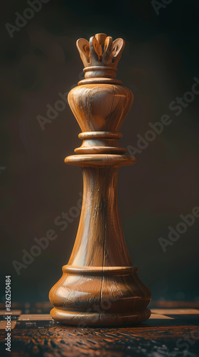 3D rendering of chess pieces on chess board