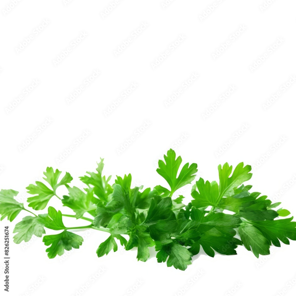 Fresh Parsley Sprig Isolated on White Background Fresh Parsley Sprig Isolated on White Background