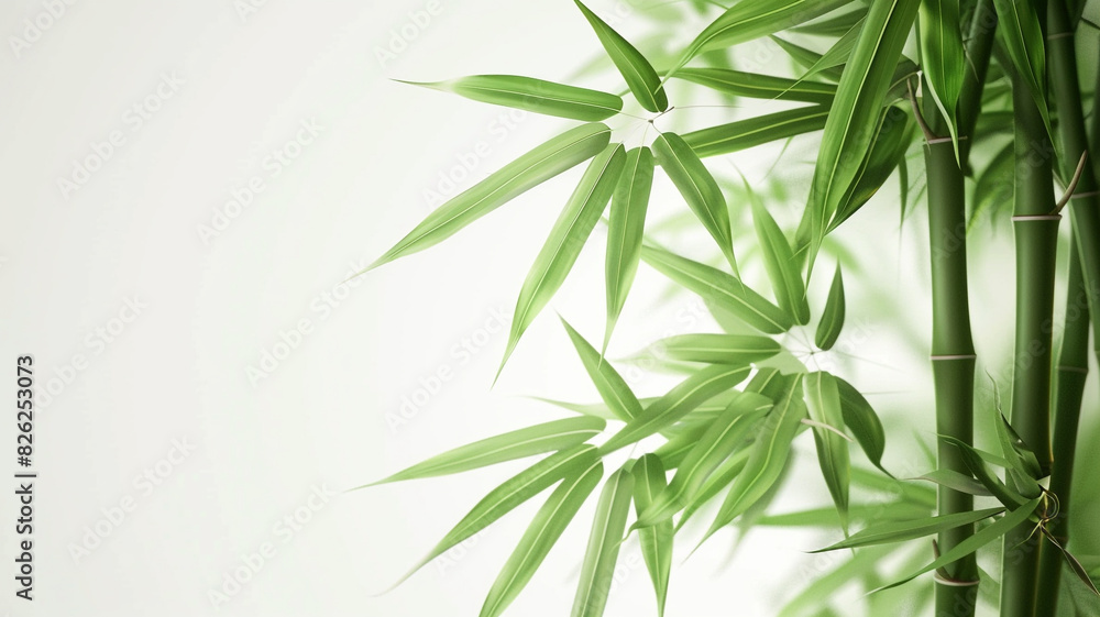 bamboo plant with leaves on a white background. bamboo plant with leaves on a white background.