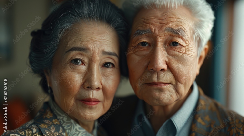 Elderly Asian Couple with Wisdom and Elegance Elderly Asian Couple with Wisdom and Elegance