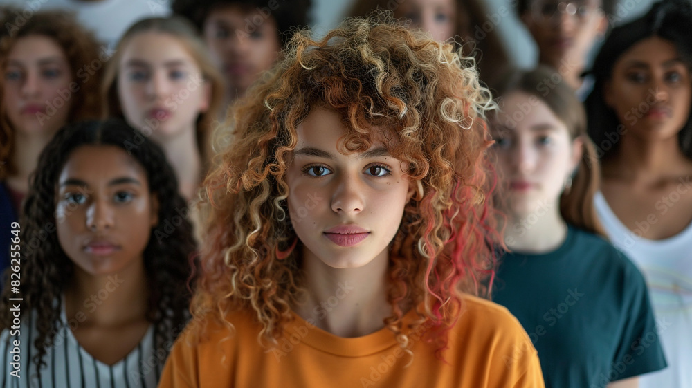 A diverse group of young people standing together. - representing the concept of diversity in social setting A diverse group of young people standing together. - representing the concept of diversity in social setting