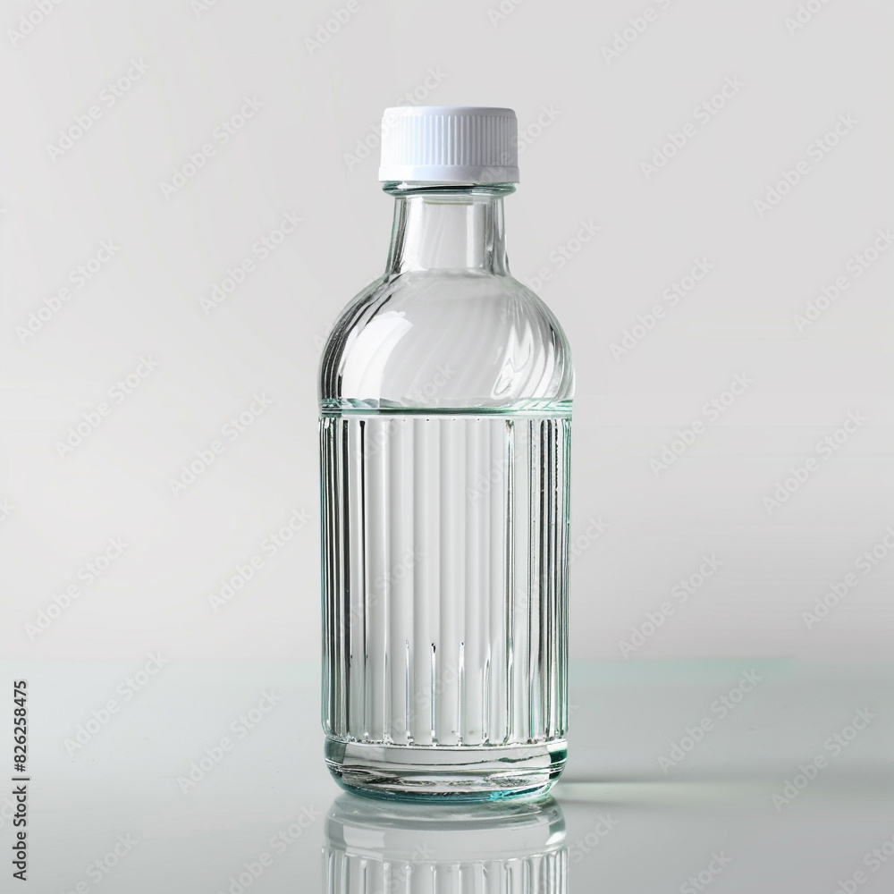 a glass bottle on white background; a glass bottle on white background;