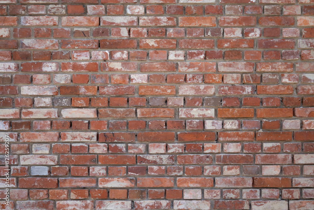 Obraz premium Old red brick wall, mur ściana z czerwonej cegły