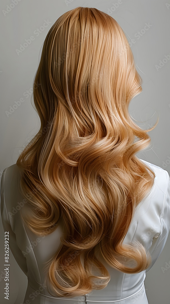 Natural looking long hair cut blonde wig isolated on white background Natural looking long hair cut blonde wig isolated on white background