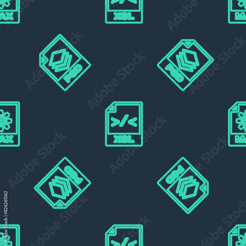 Set line XSL file document, PSD and MAX on seamless pattern. Vector
