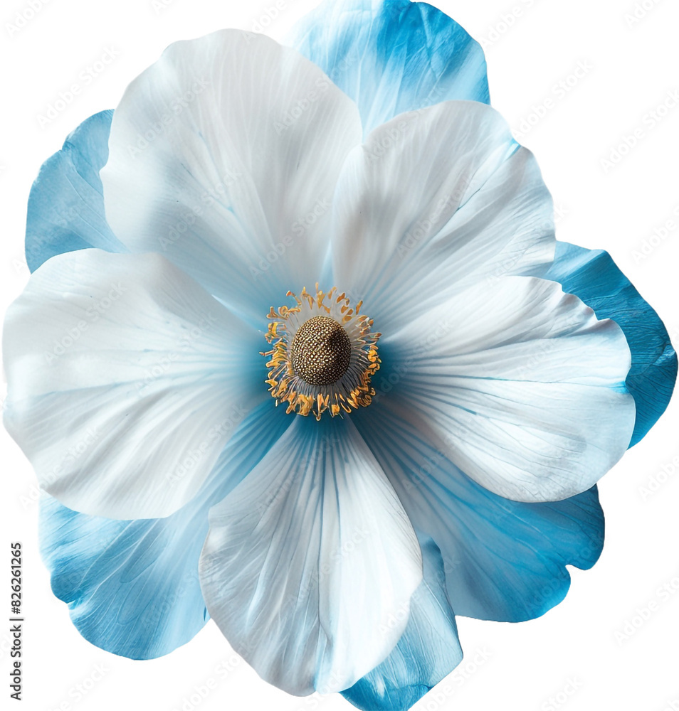 Fototapeta premium blue white flower isolated on transparent background