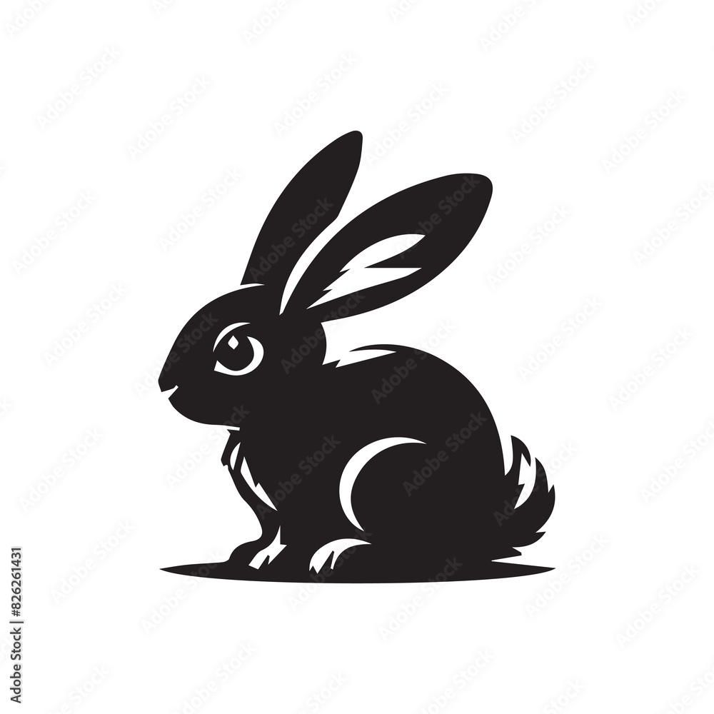 Rabbit logo vector logo design, illustration, silhouette Rabbit logo vector logo design, illustration, silhouette