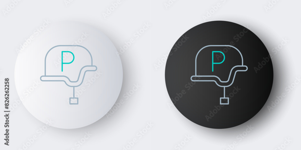 Line War journalist correspondent icon isolated on grey background. Live news. Colorful outline concept. Vector