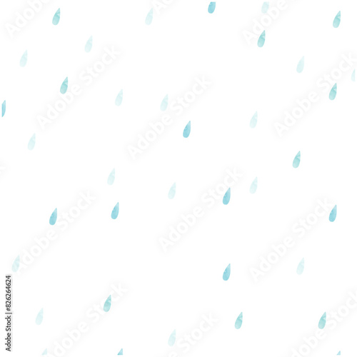 雨模様な背景 デザイン _( ベクター イラスト アブストラクト 白背景 梅雨 5月 6月 水彩 )