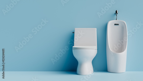 Canvas-taulu Copy space background with urinal and toilet in bathroom