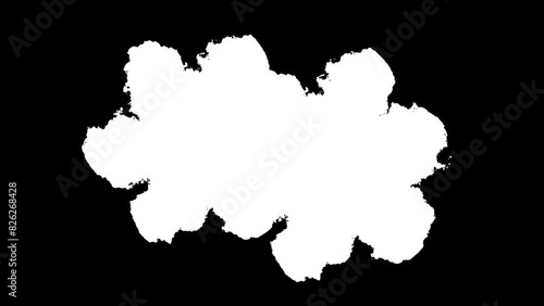 Grunge Paint Brush Stroke Transition on Black Background Abstract Painting Animation for 4K Video Editing