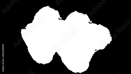 Grunge Paint Brush Stroke Transition on Black Background Abstract Painting Animation for 4K Video Editing