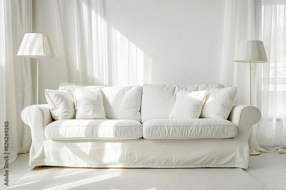 Minimalist white and grey furniture clean lines, spacious interior design without unnecessary decor Minimalist white and grey furniture clean lines, spacious interior design without unnecessary decor