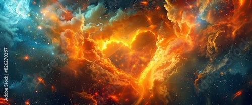 Love Depicted As A Cosmic Explosion Of Emotions  Abstract Background Images