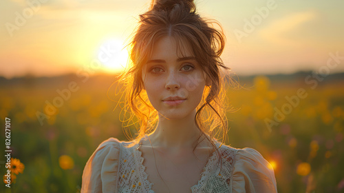 portrait of a woman in sunset