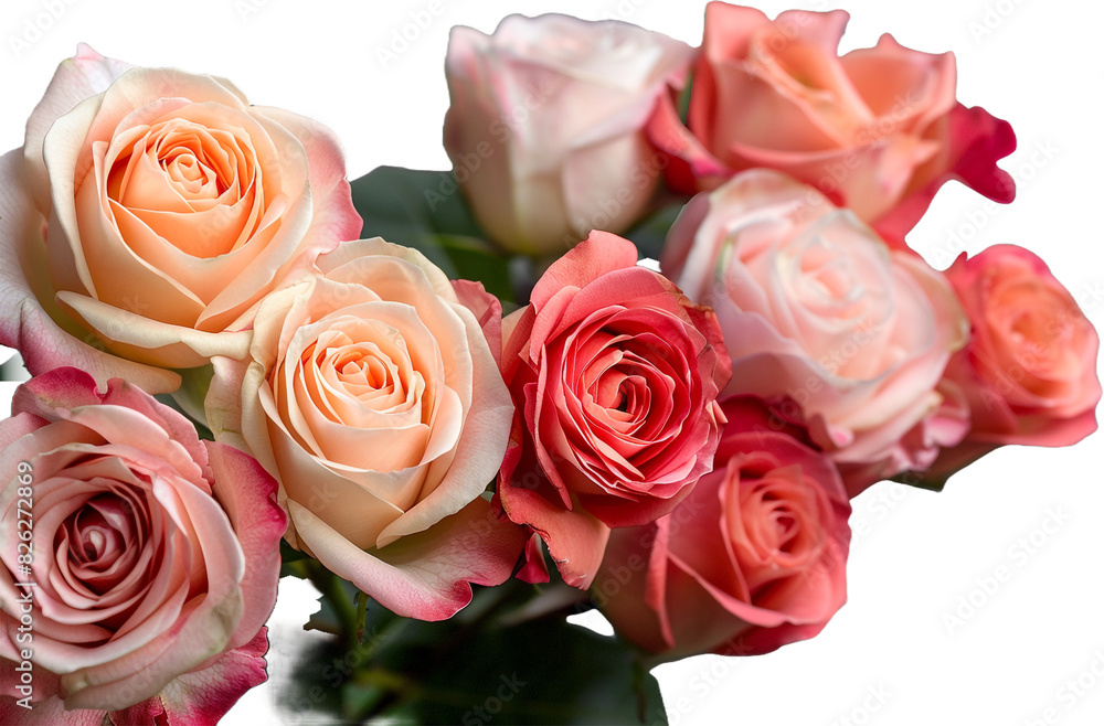 Naklejka premium bouquet of roses isolated on transparent background