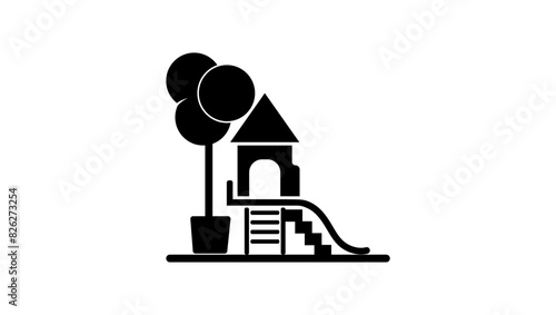 playground emblem, black isolated silhouette