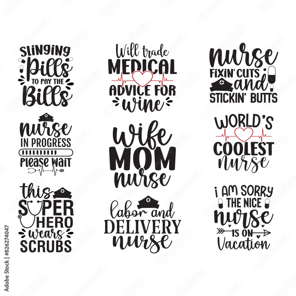 Fototapeta premium Nurse SVG Bundle