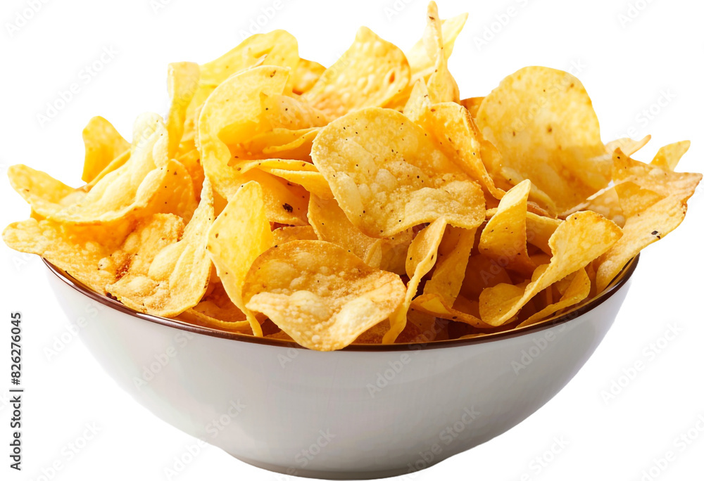 bowl of chips isolated on transparent background bowl of chips isolated on transparent background