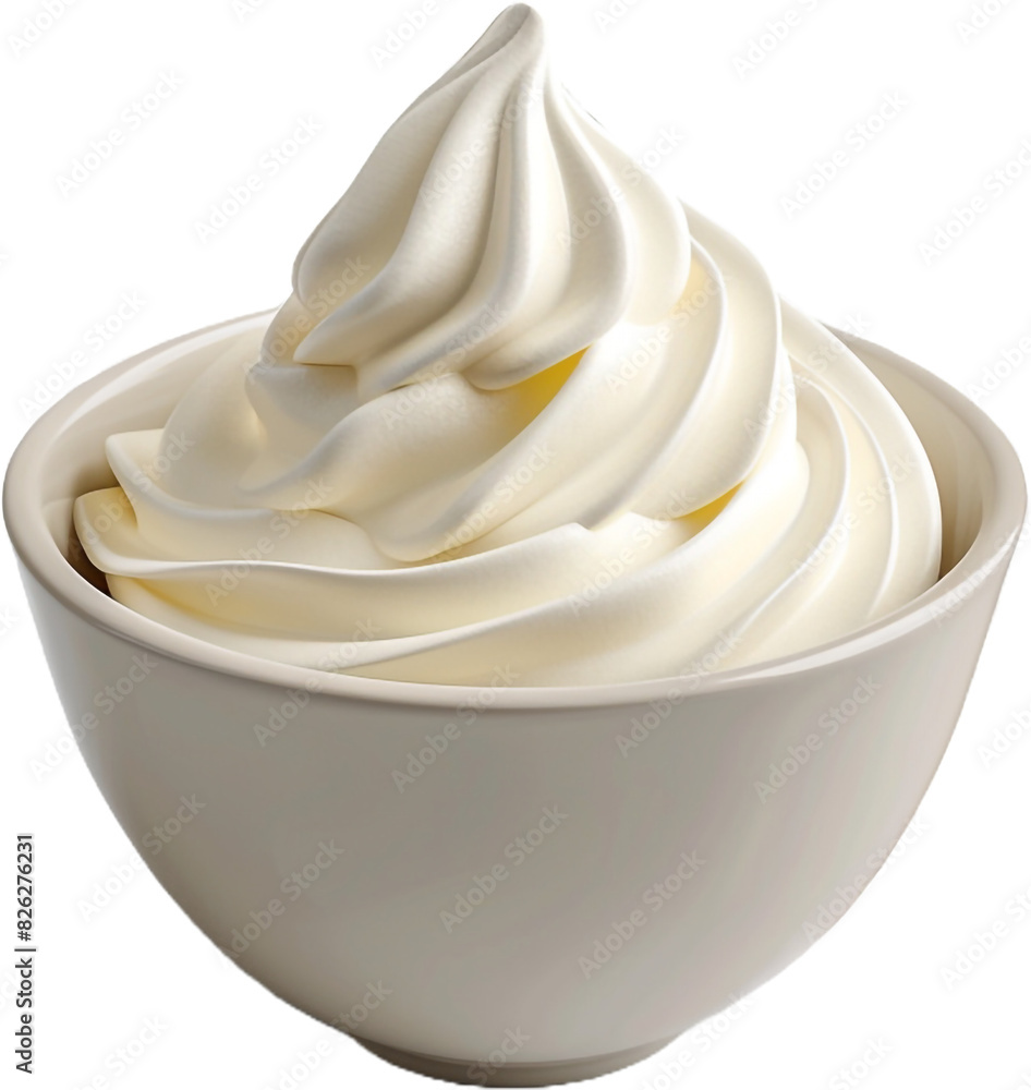 bowl of cream isolated on transparent background bowl of cream isolated on transparent background