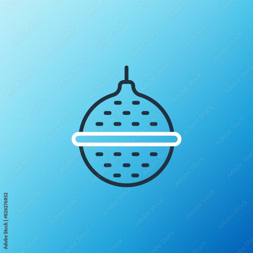 Line Ball tea strainer icon isolated on blue background. Colorful outline concept. Vector Line Ball tea strainer icon isolated on blue background. Colorful outline concept. Vector