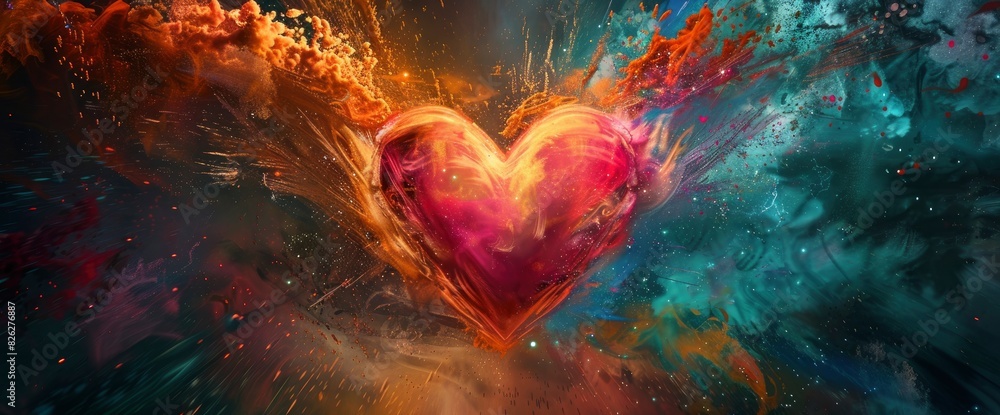 Love Depicted As A Radiant Explosion Of Colors, Abstract Background Images