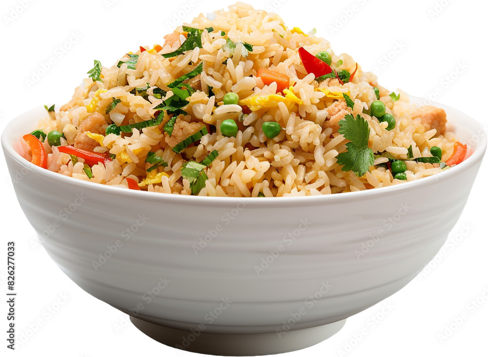 bowl of fried rice isolated on transparent background bowl of fried rice isolated on transparent background